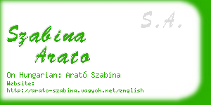 szabina arato business card