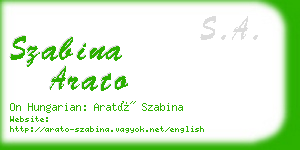 szabina arato business card